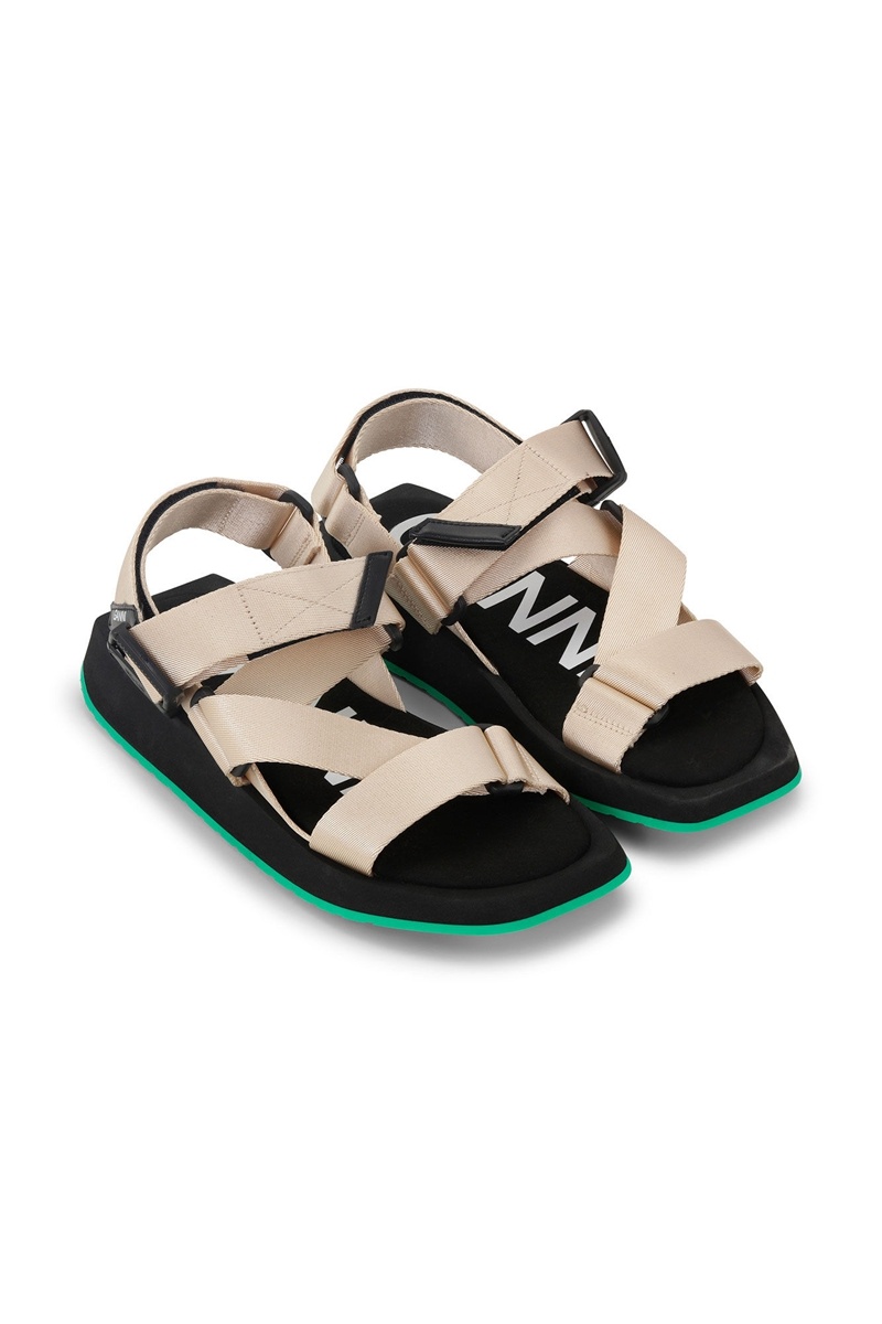 Ganni Performance Webbing Sandalen Grau | 148-CXJIDK