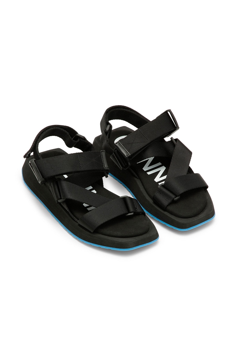 Ganni Performance Webbing Sandalen Schwarz | 864-HKFGER