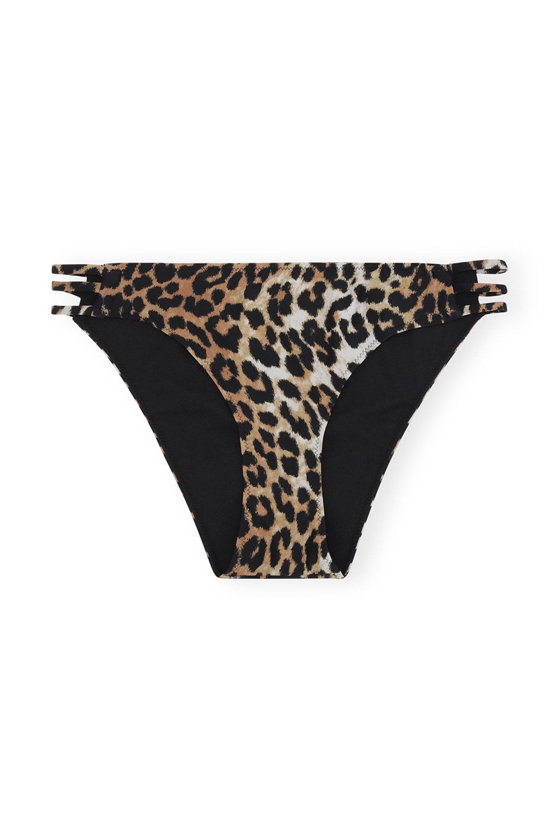 Ganni Recycled Leopard Bikini Briefs Bademode Leopard | 607-FOBZHA