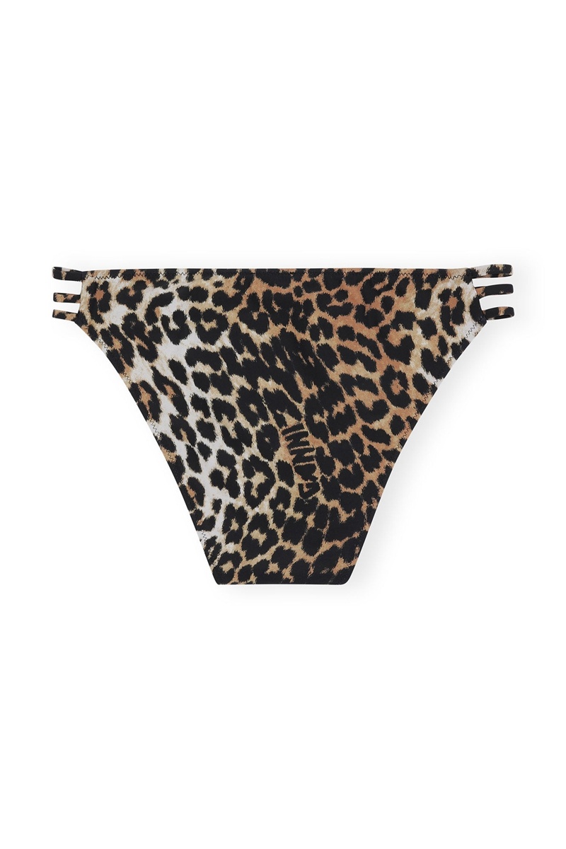 Ganni Recycled Leopard Bikini Briefs Bademode Leopard | 607-FOBZHA