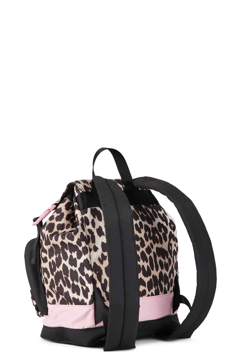 Ganni Recycled Mini Rucksäcke Leopard | 856-KXBWML