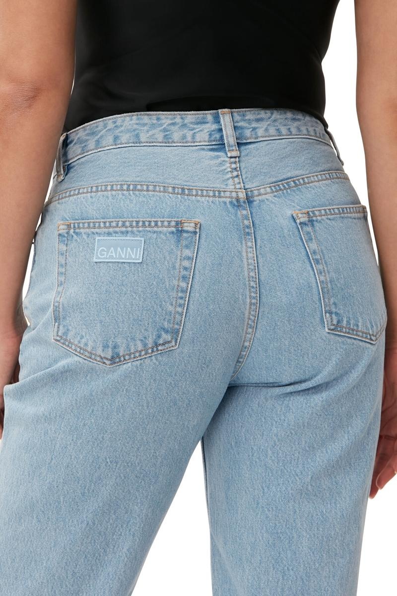 Ganni Rigid Denim Misy Cropped Jeans Hellblau Grau | 175-FQUJVG