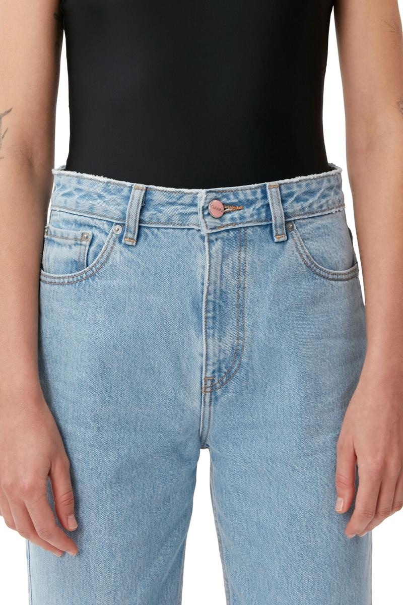 Ganni Rigid Denim Misy Cropped Jeans Hellblau Grau | 175-FQUJVG