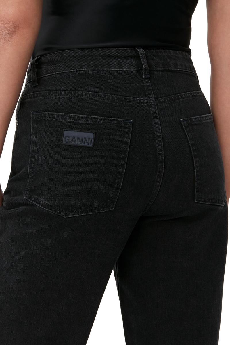 Ganni Rigid Denim Misy Cropped Jeans Schwarz | 409-ARJBQL