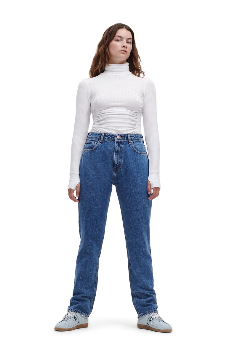 Ganni Rigid Denim Swigy Jeans Blau Grau | 782-QZLSNF