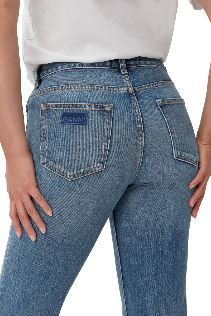 Ganni Rigid Denim Swigy Jeans Blau | 698-RYVHSG