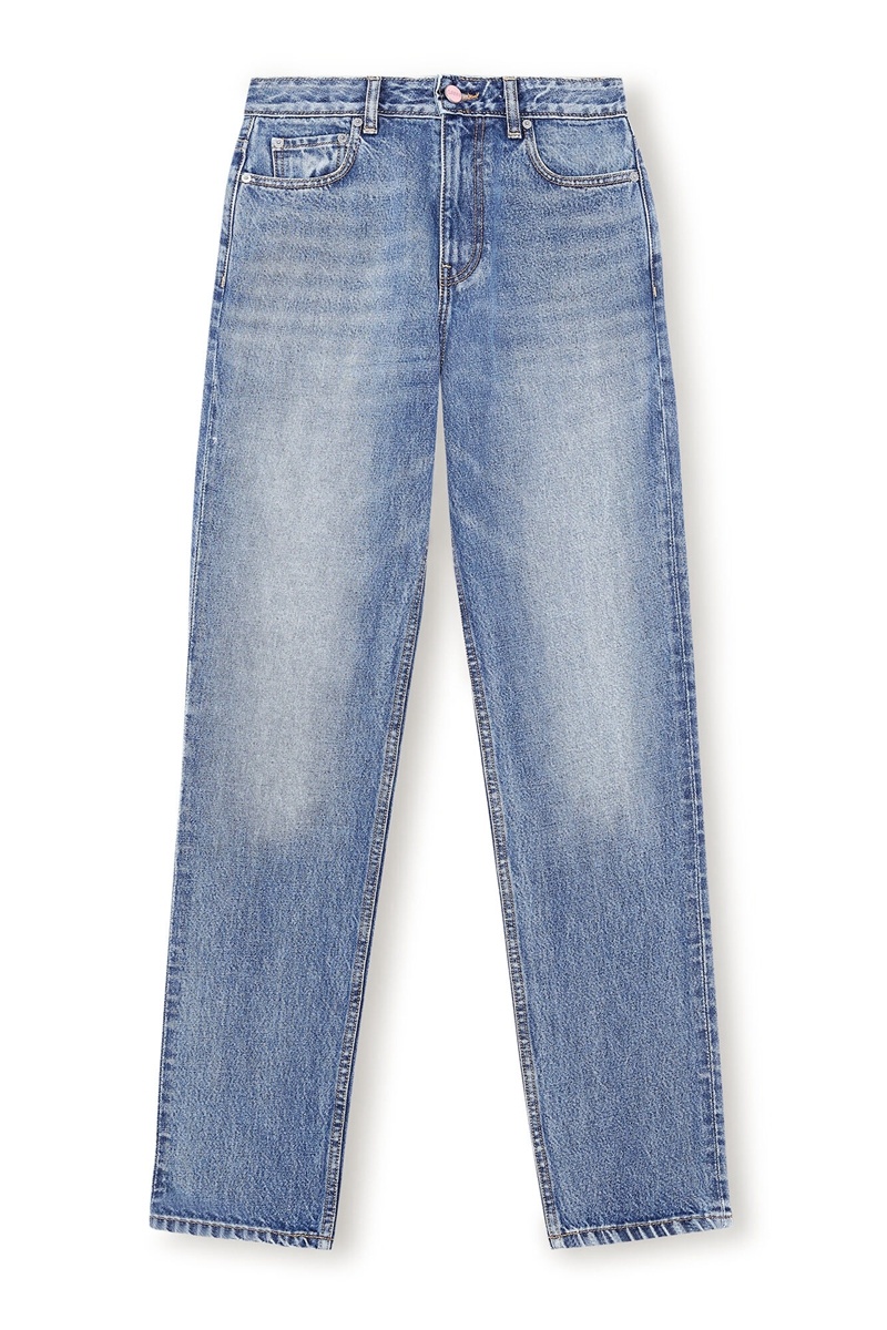 Ganni Rigid Denim Swigy Jeans Blau | 698-RYVHSG