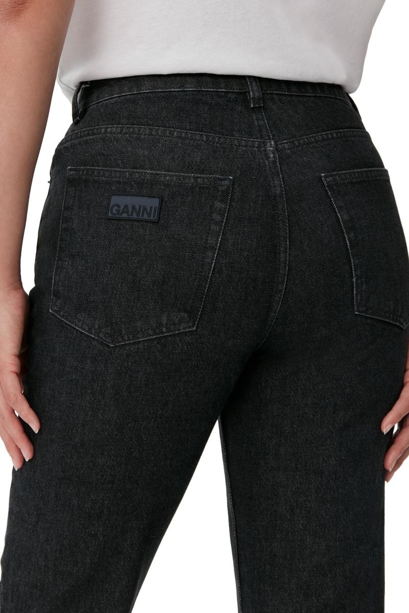 Ganni Rigid Denim Swigy Jeans Schwarz Weiß Grau | 964-HRQBND