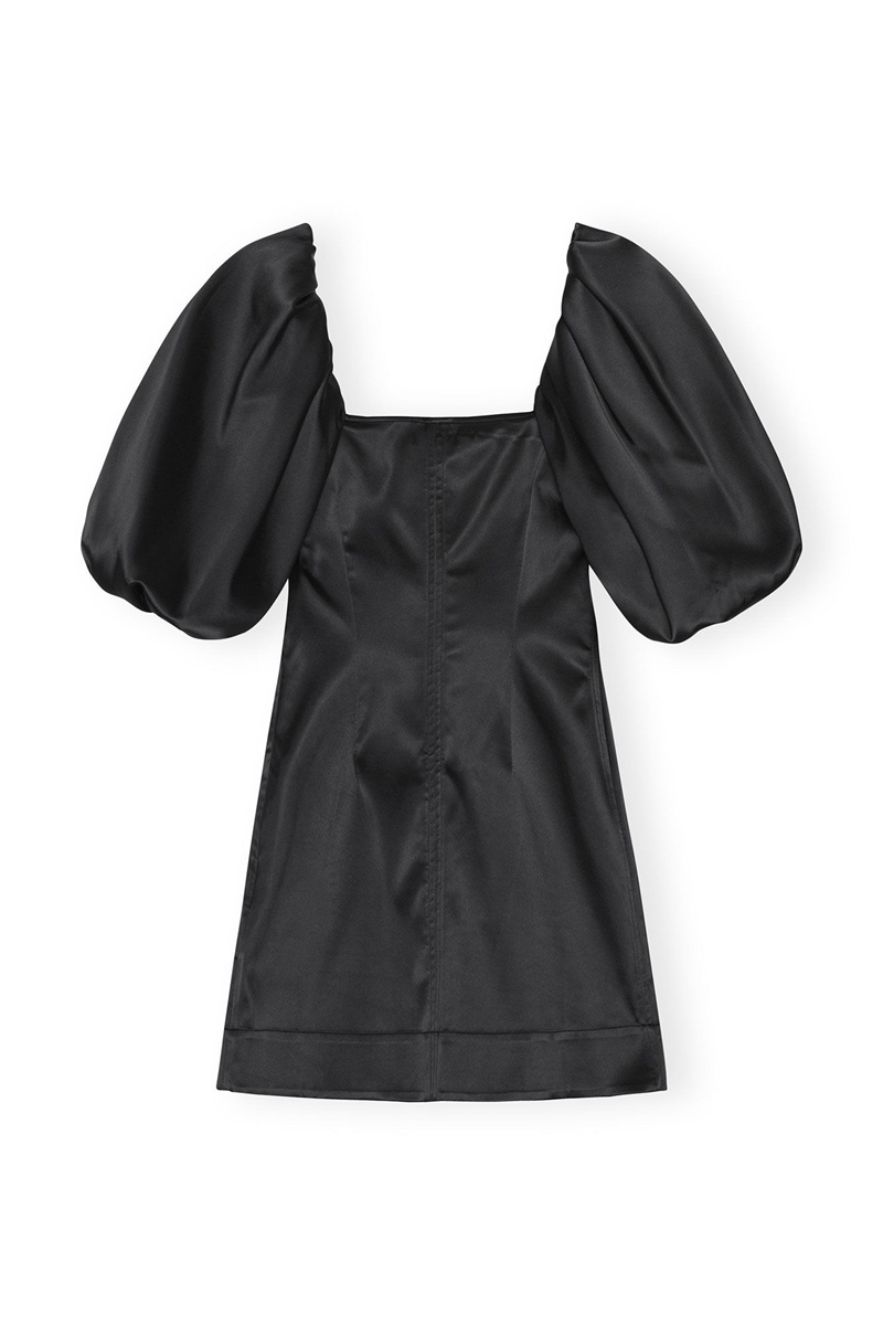 Ganni Satin Minikleid Schwarz | 791-OHJTXW