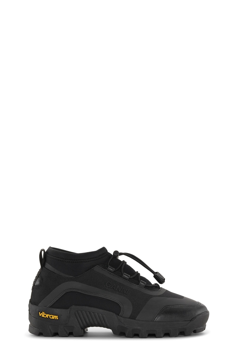 Ganni Satin Sneakers Schwarz | 051-VHRMYK