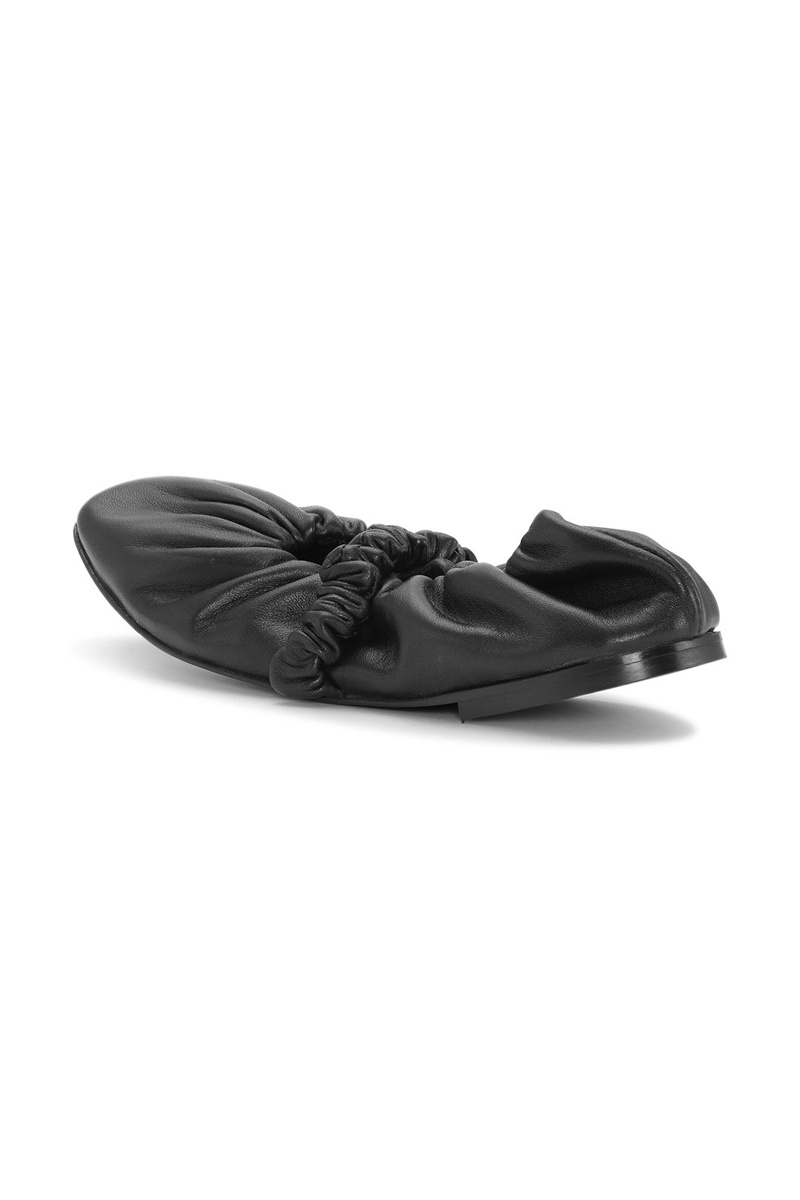 Ganni Scrunchie Ballerinas Flat Schwarz | 917-BXSTZL