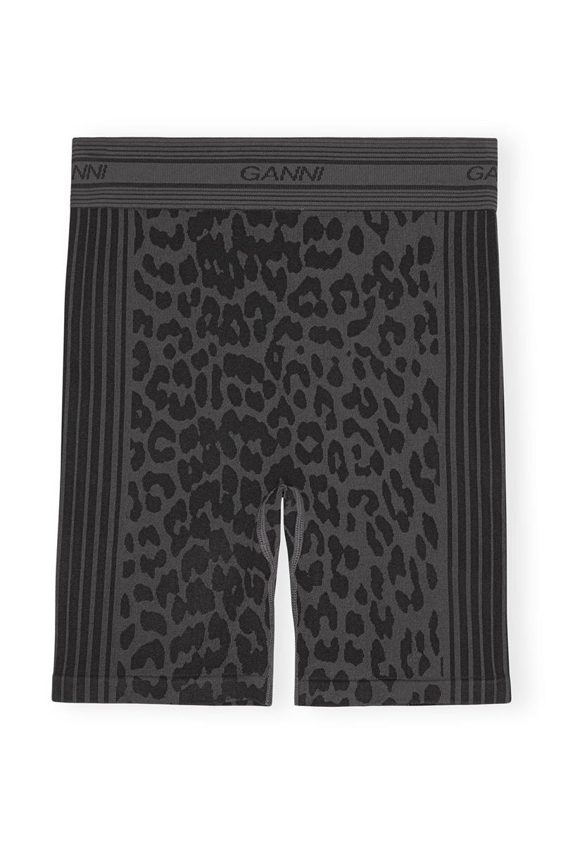 Ganni Seamless Jacquard Kurze Hose Schwarz | 937-TIVHSW