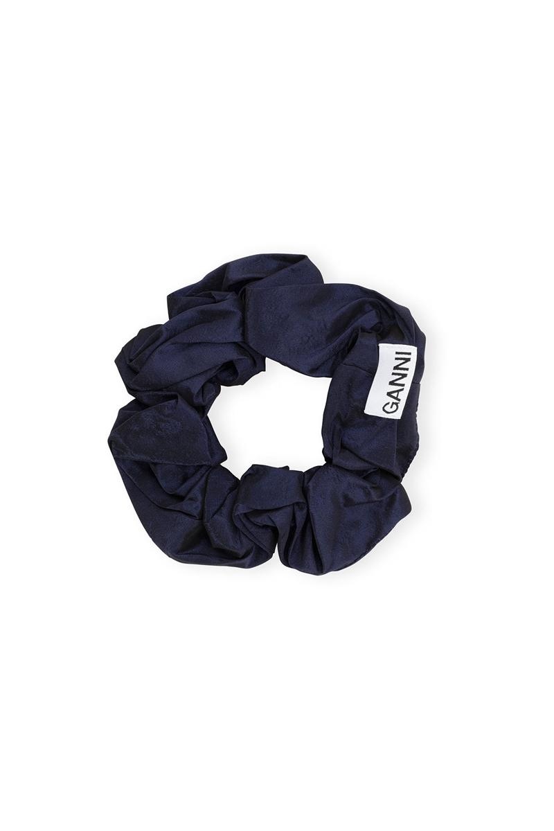 Ganni Shiny Taffeta Scrunchie Haarschmuck Blau | 238-EJBGNU