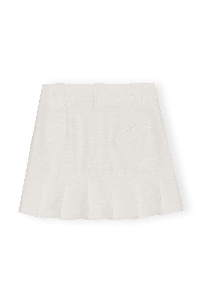 Ganni Slub Linen Mini Röcke Weiß | 671-RAZBNT