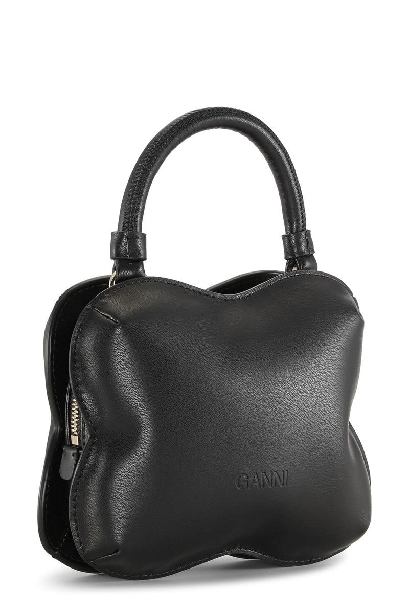 Ganni Small Butterfly Crossbody Tasche Schwarz | 421-FJZROG