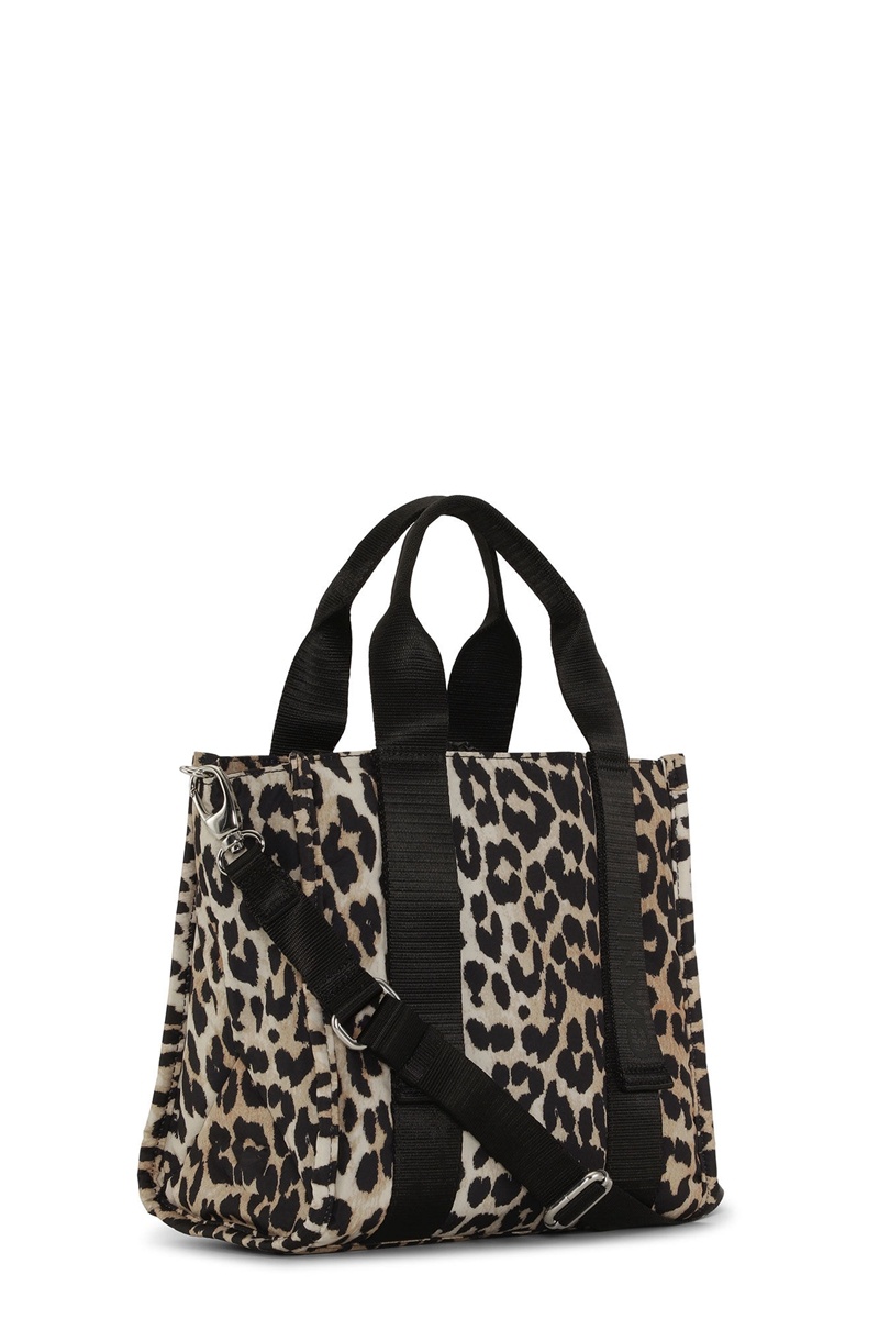 Ganni Small Leopard Tech Tragetasche Leopard | 780-OFJDQM