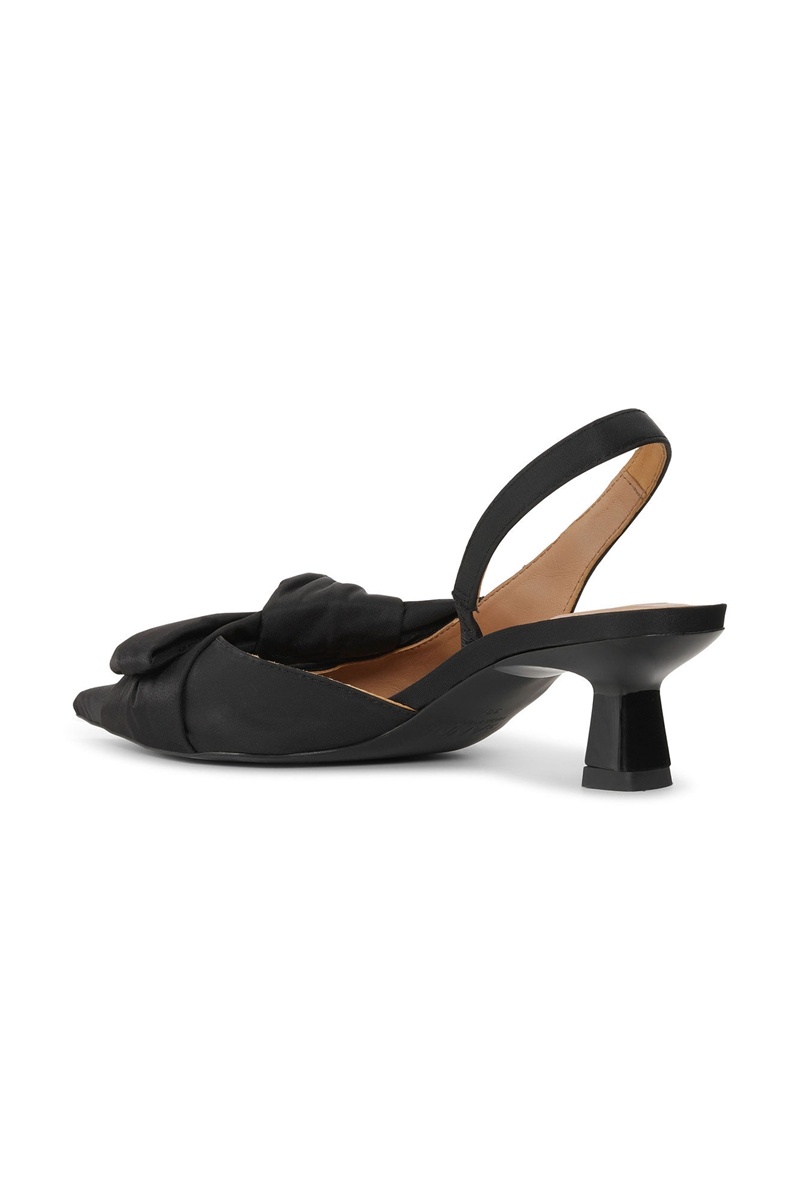 Ganni Soft Bow Slingback Pumps Hohe Schuhe Schwarz | 193-ADLCFX