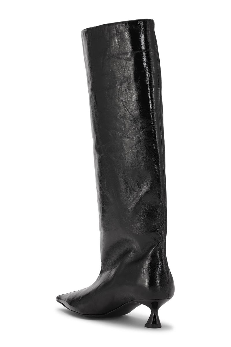 Ganni Soft Slouchy High Shaft Stiefel Schwarz | 871-CWFBNY