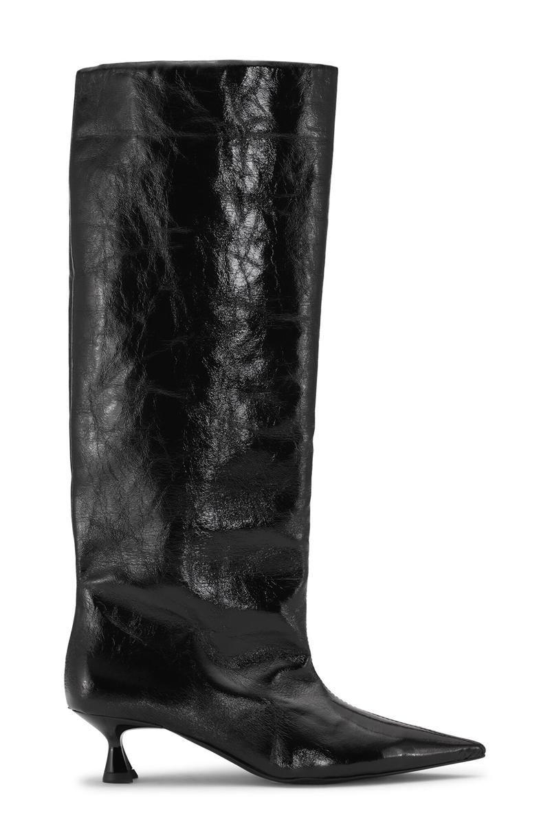 Ganni Soft Slouchy High Shaft Stiefel Schwarz | 871-CWFBNY