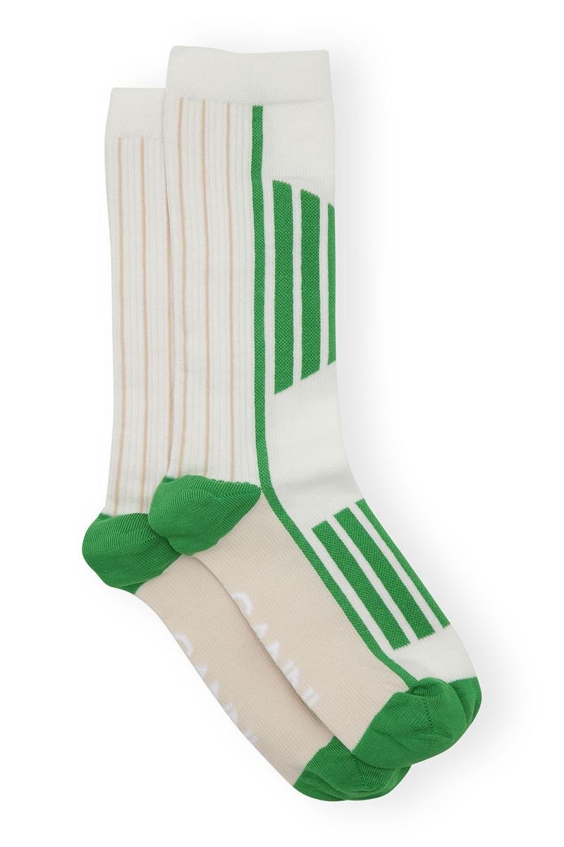 Ganni Sportliche Socken Grün | 671-ICEJHV