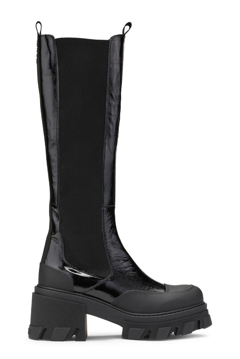 Ganni Stollen High Chelsea Stiefel Schwarz | 702-LDQSYX