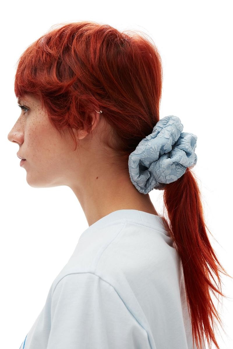 Ganni Stretch Jacquard Scrunchie Haarschmuck Blau | 406-JGCYVO