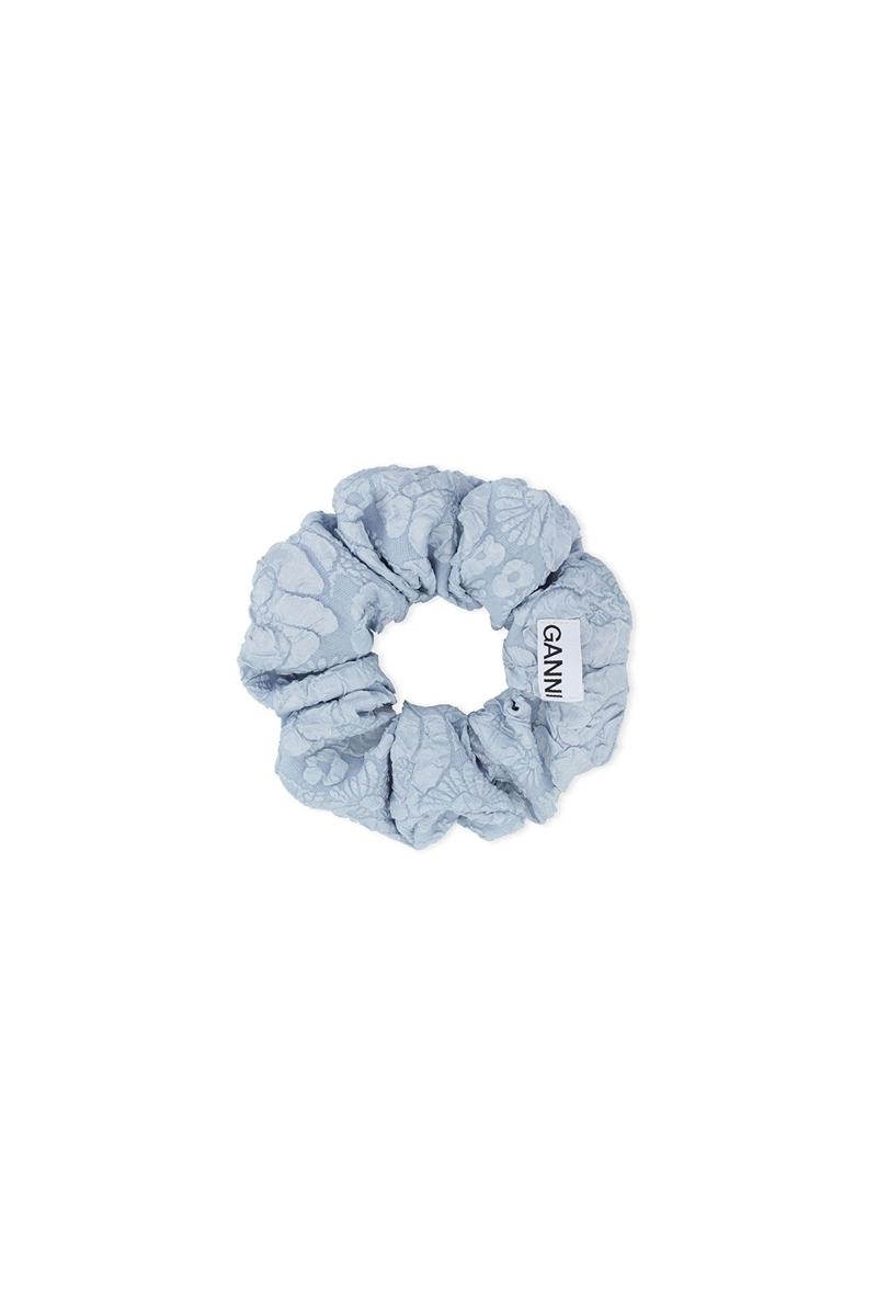 Ganni Stretch Jacquard Scrunchie Haarschmuck Blau | 406-JGCYVO