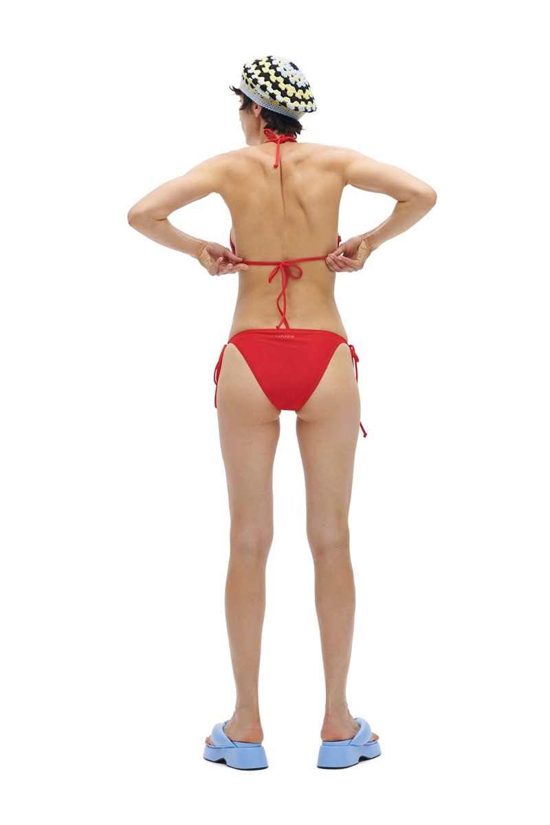 Ganni String Bikini Bottom Bademode Rot | 769-EXULAI