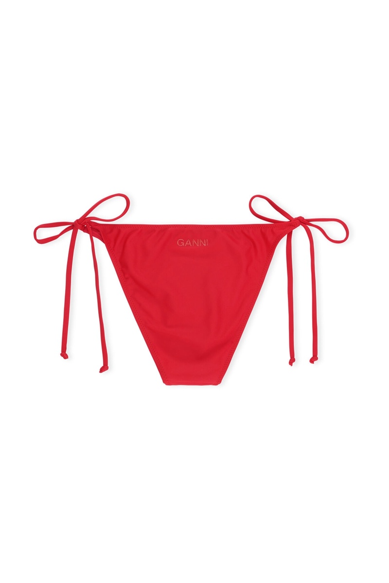 Ganni String Bikini Bottom Bademode Rot | 769-EXULAI