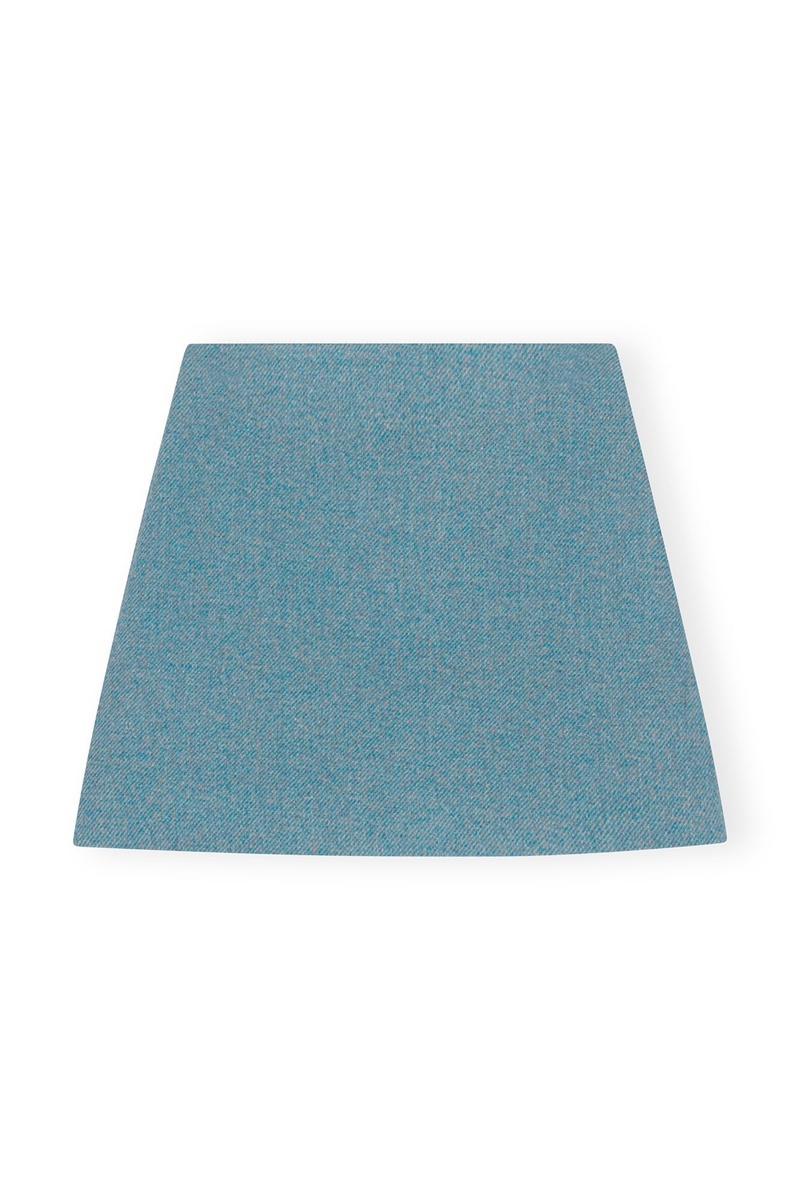 Ganni Twill Wolle Suiting Mini Röcke Hellblau | 847-OXTZSN