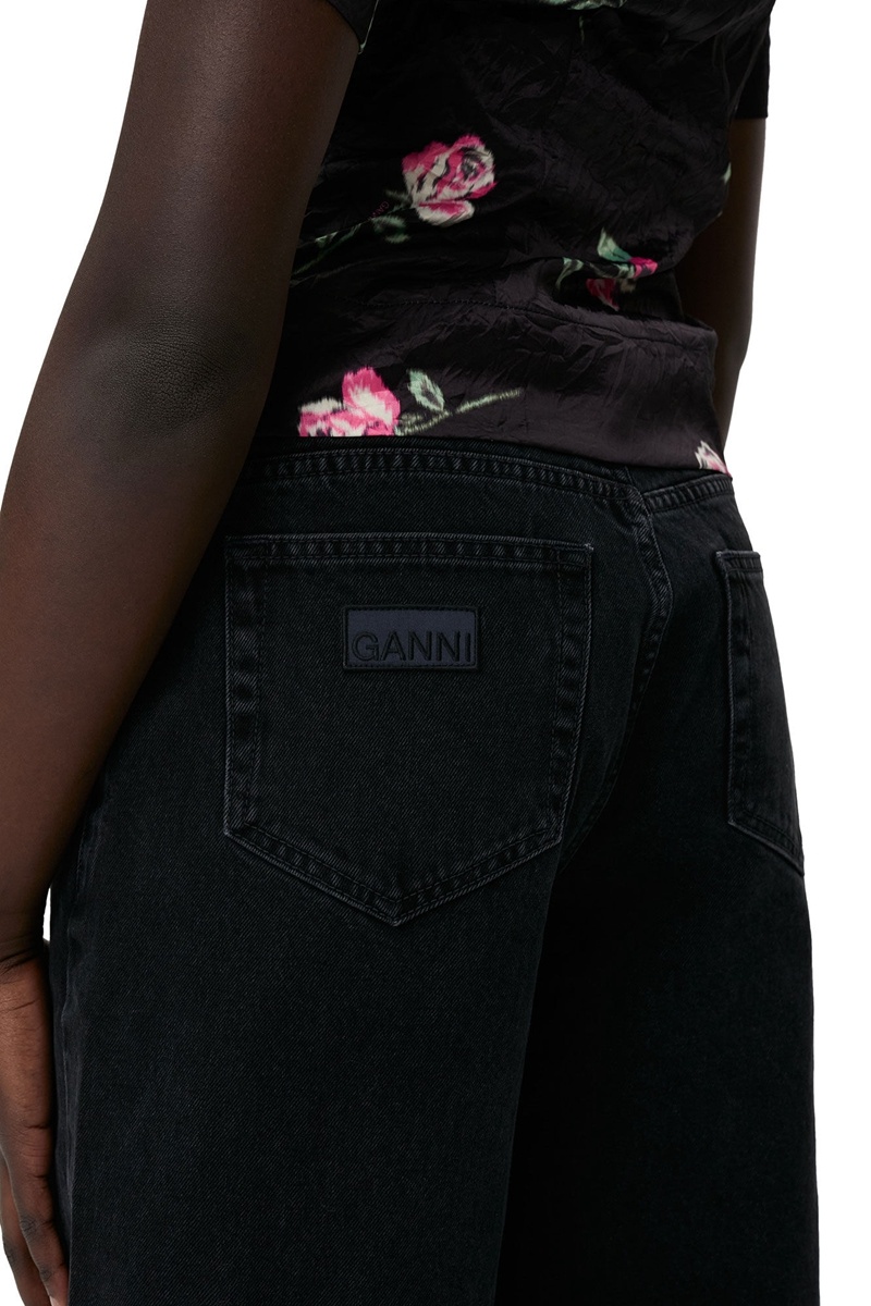 Ganni Washed Joezy Jeans Schwarz | 645-OHNMLG