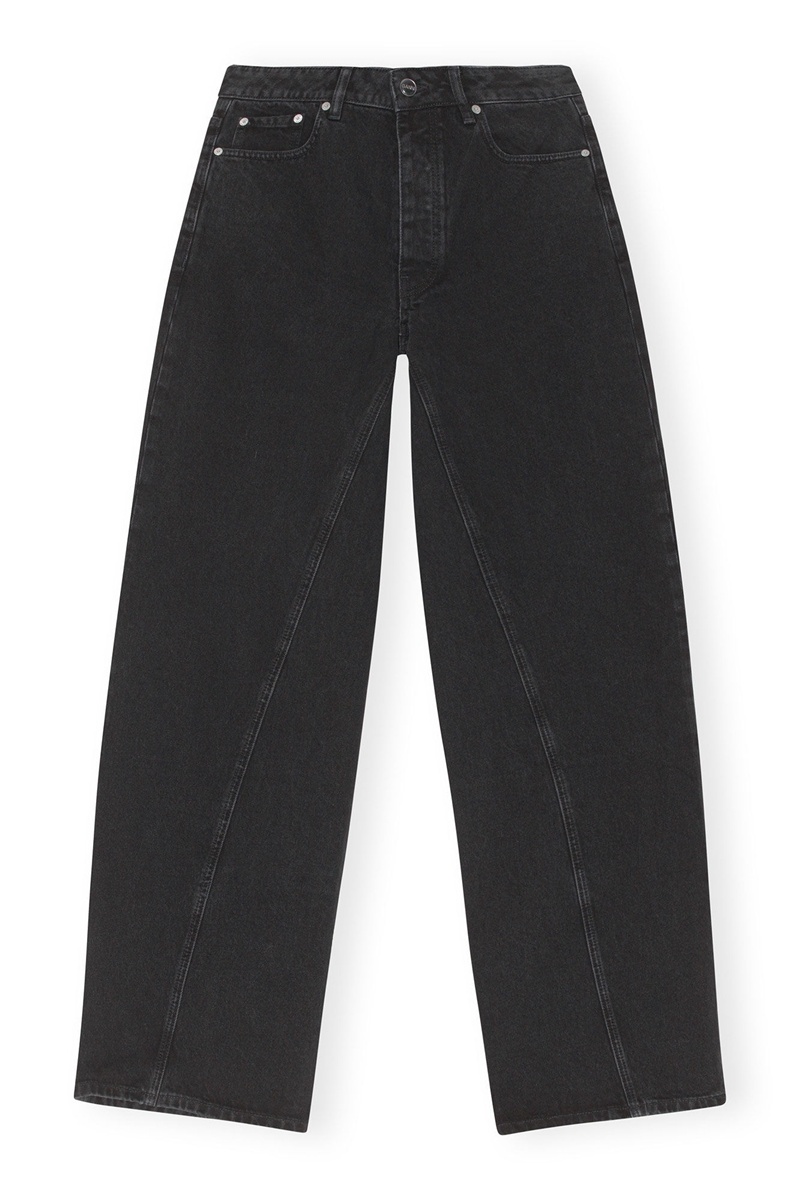 Ganni Washed Joezy Jeans Schwarz | 645-OHNMLG